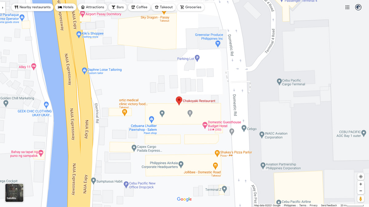Chakoyaki Restaurant Pasay Goggle Map
